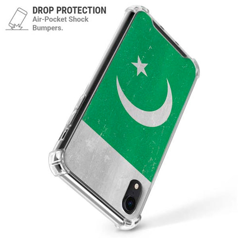 Pakistan Flag Distressed iPhone XR Clear Case